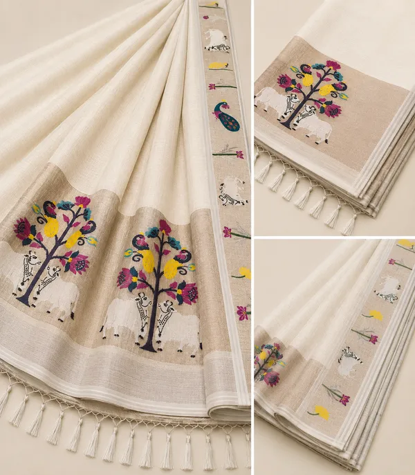 Muga_Cotton_Printed_Saree_with_Floral_&_Traditional_Motif_Border