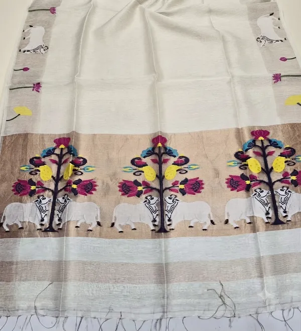 Muga_Cotton_Printed_Saree_with_Floral_&_Traditional_Motif_Border