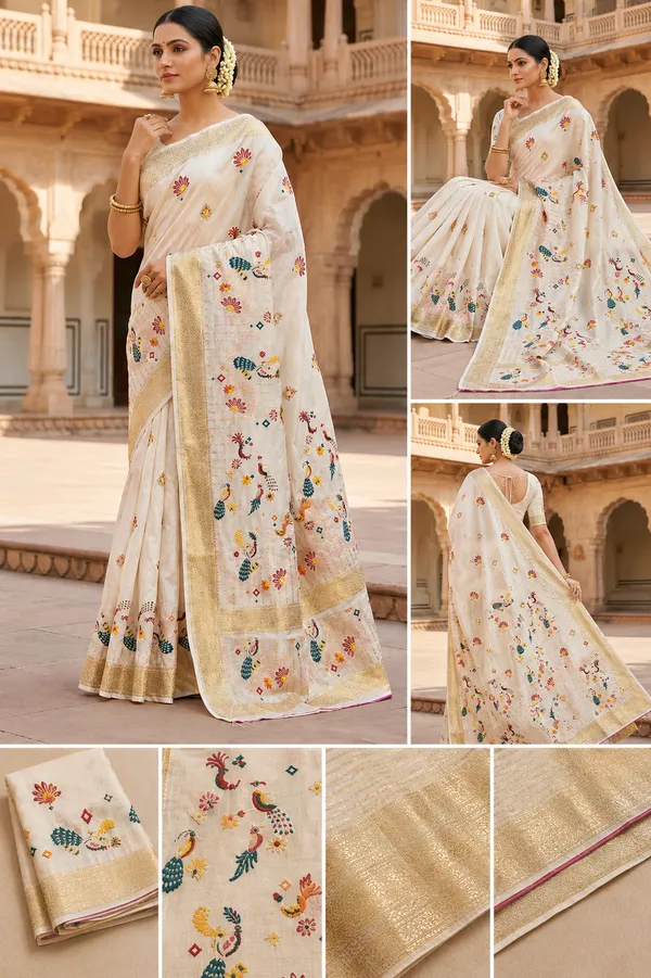Premium_Off_White_Peacock_Motif_Cotton_Saree_⭐