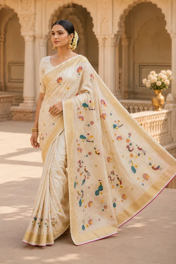Premium_Off_White_Peacock_Motif_Cotton_Saree_⭐