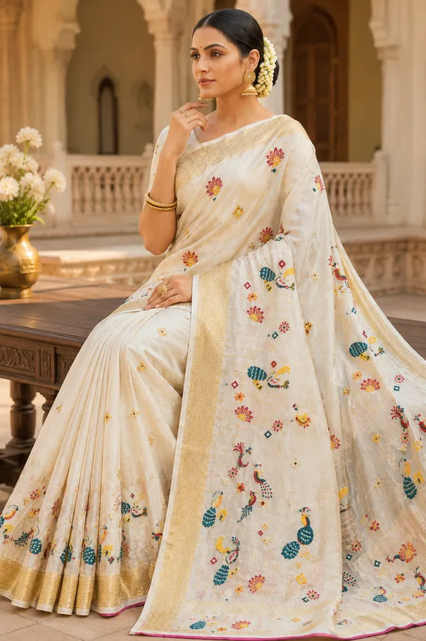 Premium_Off_White_Peacock_Motif_Cotton_Saree_⭐