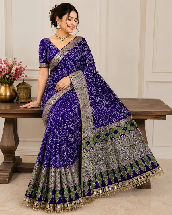 Royal_Amethyst_Ajrakh_Printed_Designer_Saree_⭐
