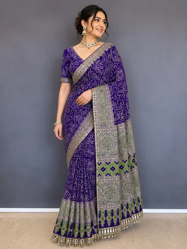 Royal_Amethyst_Ajrakh_Printed_Designer_Saree_⭐