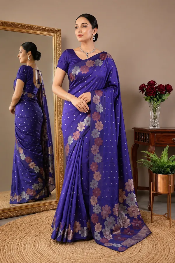 Royal_Indigo_Blue_Floral_Soft_Silk_Saree_with_Elegant_Designer_Border