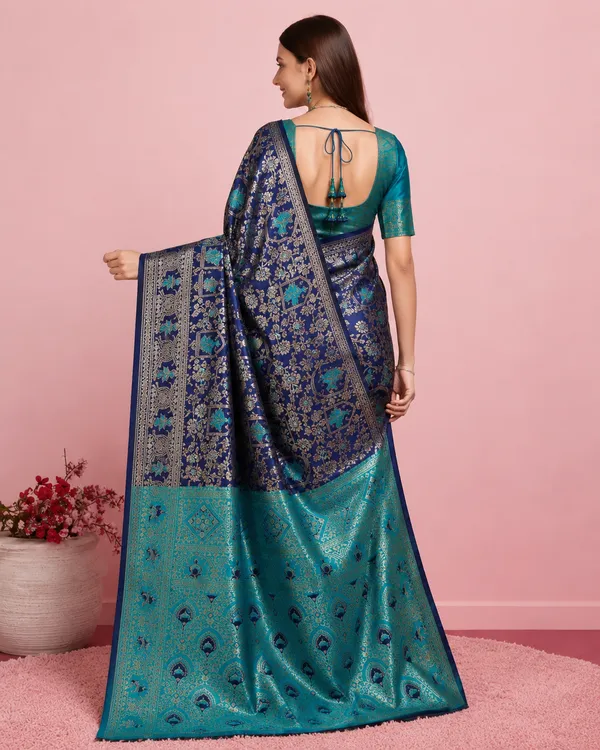 Royal_Navy_Blue_Banarasi_Silk_Saree_with_Rich_Teal_Peacock_Zari_Pallu_&_Border