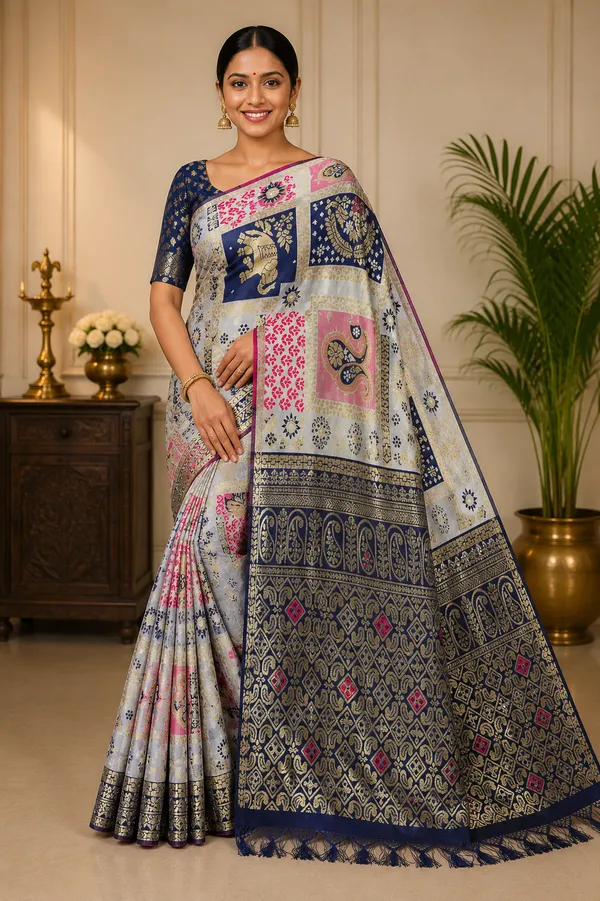 Royal_Navy_Blue_Rajwadi_Silk_Saree_💙