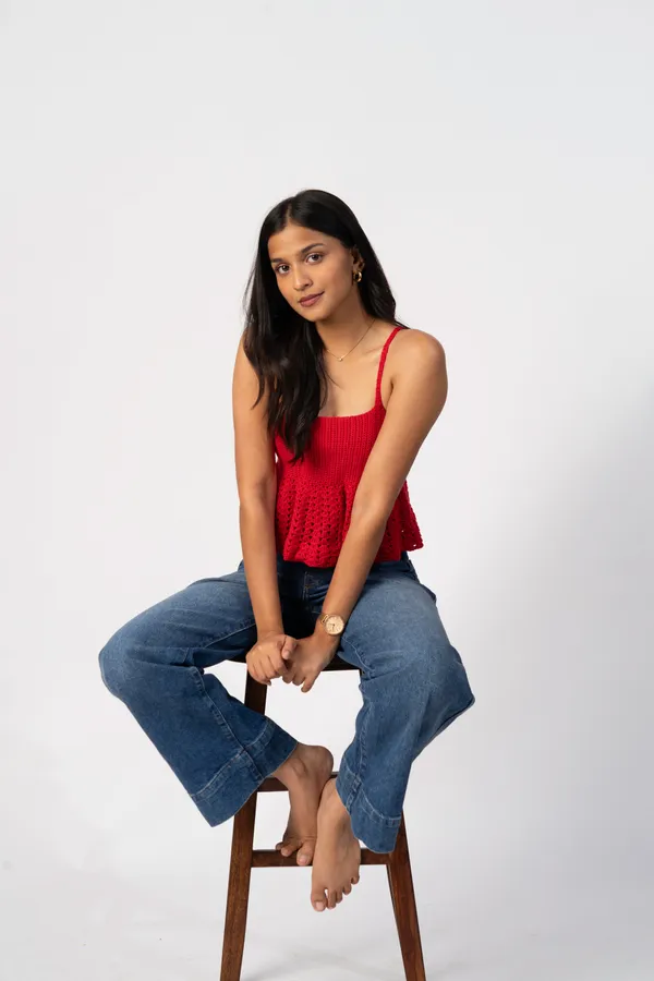 Souffl_Flared_Crochet_Top_Red
