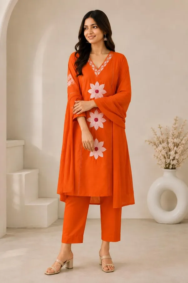 Women_Orange_Straight_Kurta_Set_with_Dupatta