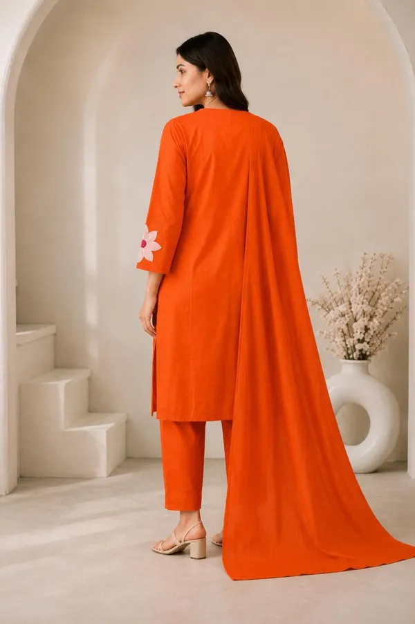 Women’s_Orange_Floral_Embroidered_Straight_Kurta_Pant_with_Dupatta_Set