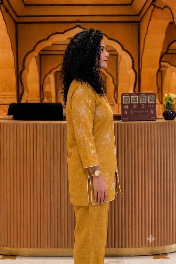 Women_Mustard_Floral_Embroidered_Kurta_with_Pants_Set