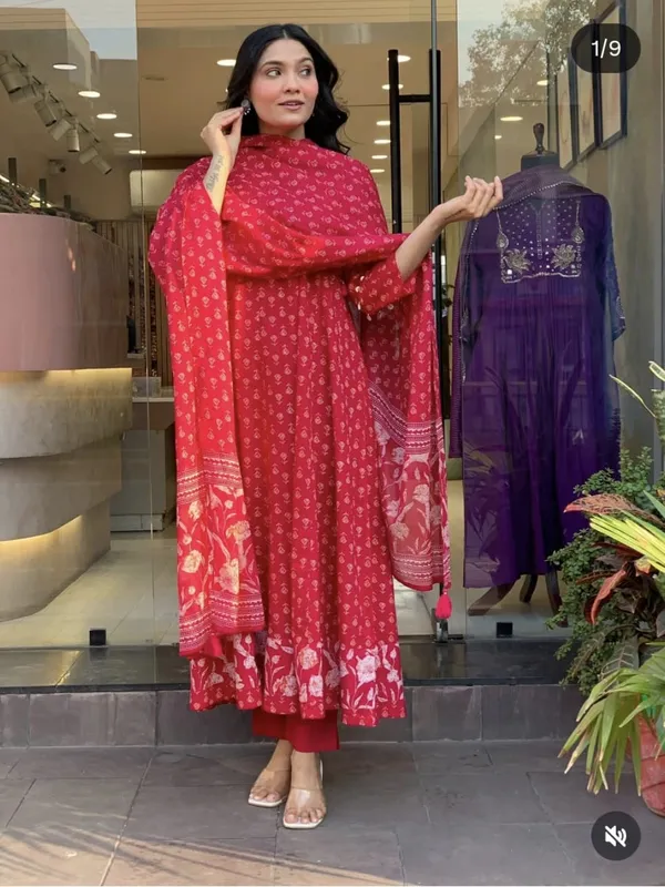 Pink_Printed_Anarkali_Kurta_with_Dupatta_Set