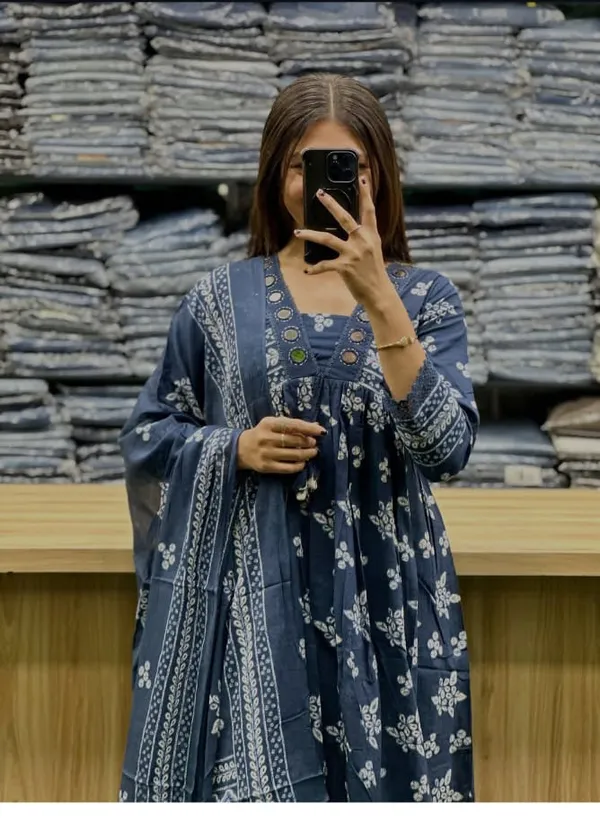 Women’s_Navy_Blue_Floral_Printed_Anarkali_Suit_Set_with_Dupatta