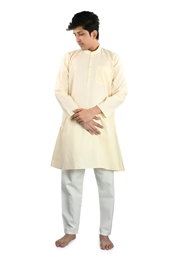 Cream_Cotton_Poly_Kurta_Pajama_Set_For_Men