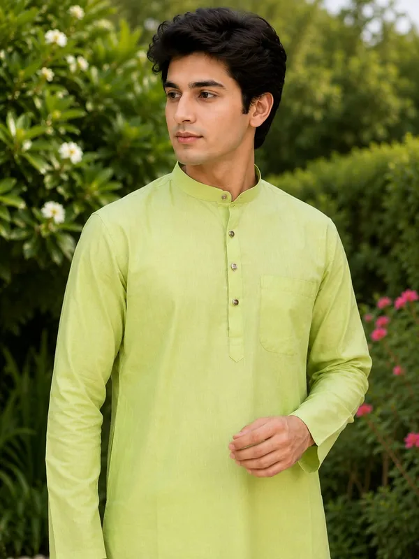 Pure_Cotton_Kurta_Long_Full_Sleeves_Light_Green