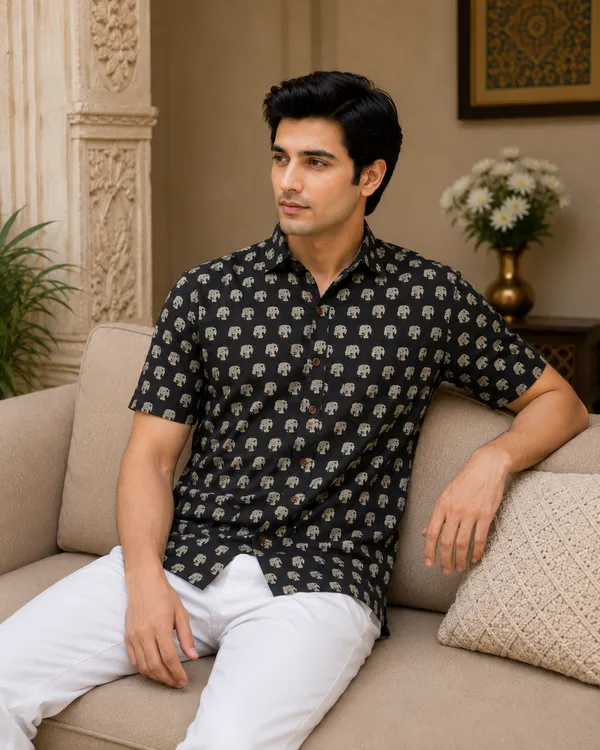 Black_Pure_Cotton_Shirt_For_Men