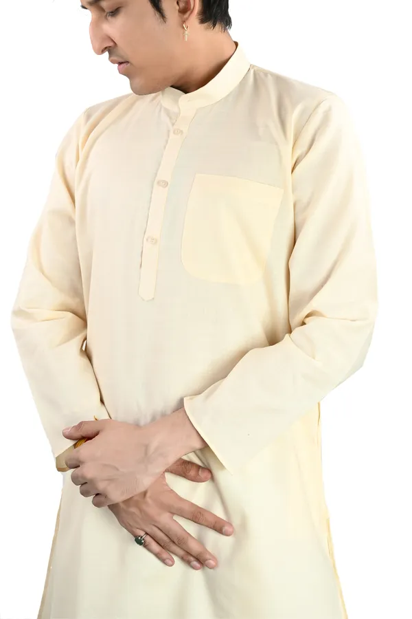Cream_Cotton_Poly_Kurta_Pajama_Set_For_Men