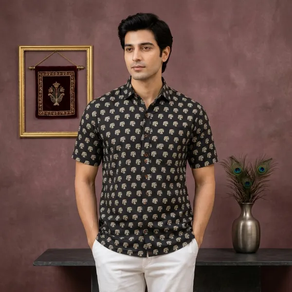 Black_Pure_Cotton_Shirt_For_Men
