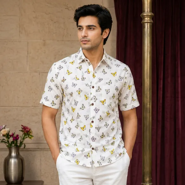 White_Pure_Cotton_Shirt_For_Men