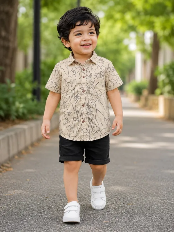 Beige_Pure_Cotton_Shirt_For_Boys
