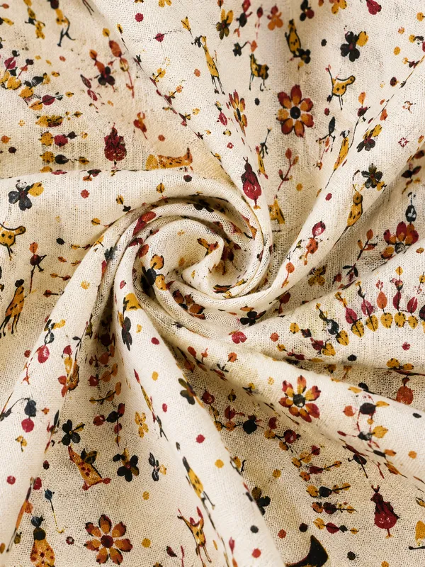 Cream_Pure_Cotton_Short_Kurta_For_Men