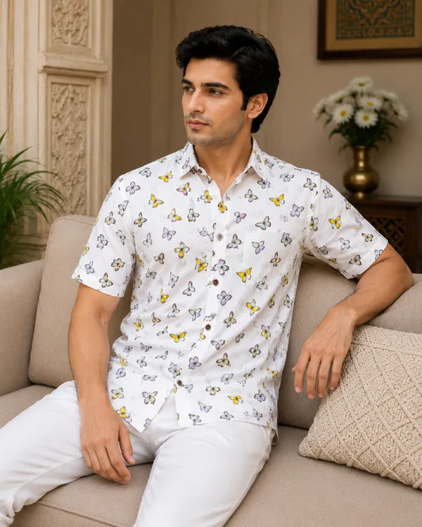 White_Pure_Cotton_Shirt_For_Men