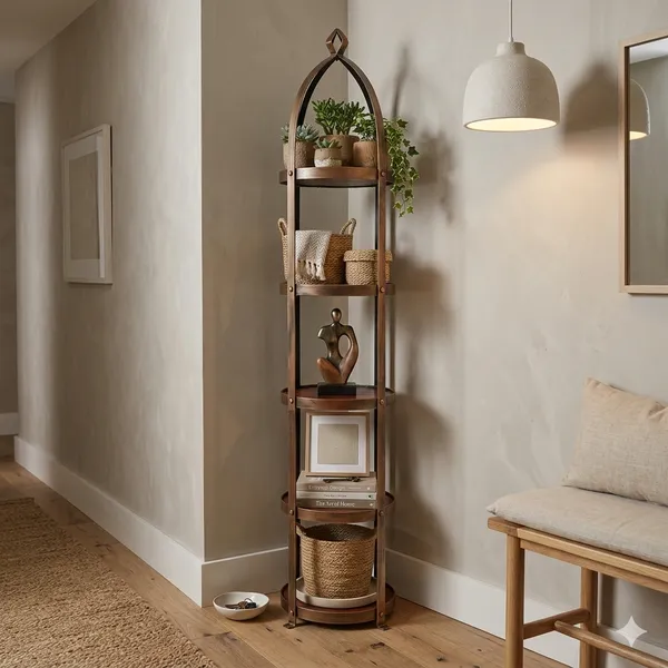 Metal_Arched_Frame_Round_Tiered_Tall_Corner_Shelf_Stand
