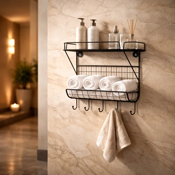Metal_Wall_Mounted_Shelf_With_Hooks_And_Basket
