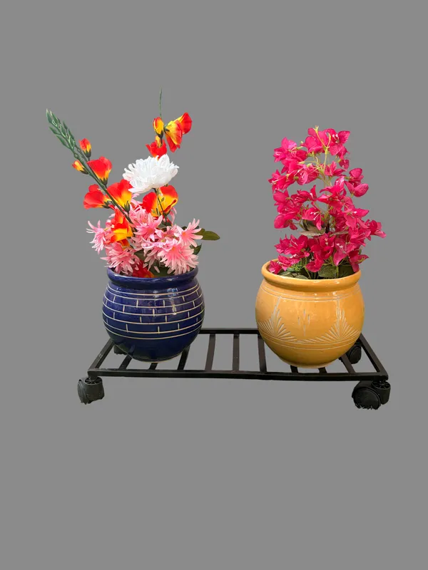 Black_Metal_Rectangular_Wheeled_Plant_Stand