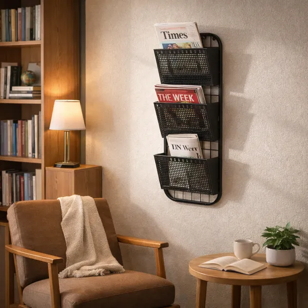 Metal_Three_Tier_Wall_Mounted_Magazine_Rack