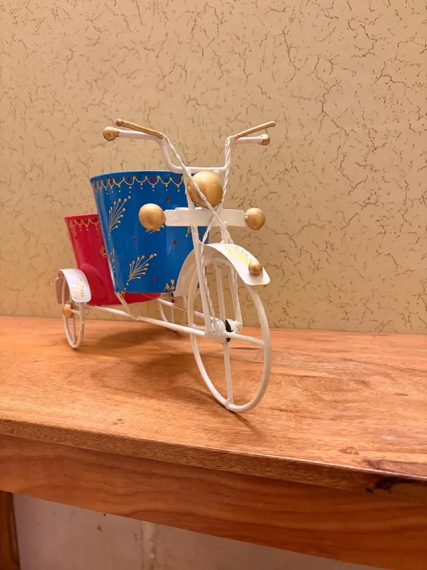 Metal_Decorative_Dual_Pot_Cycle_White_Plant_Stand