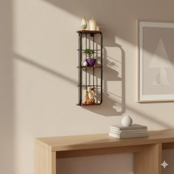 Metal_Wire_Wood_Panel_Wall_Mounted_Shelf