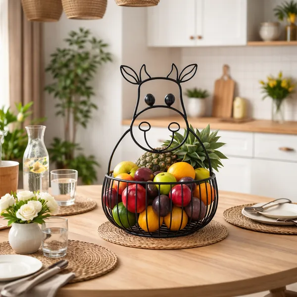 Metal_Cow_Design_Fruit_Basket