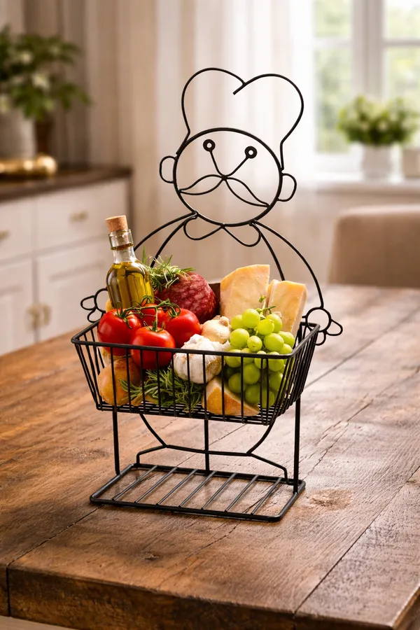 Black_Metal_Chef_Design_Wire_Fruit_Basket_With_Base