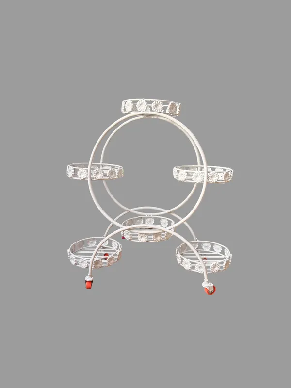 Metal_Round_Multi-Tier_Wheeled_Plant_Stand