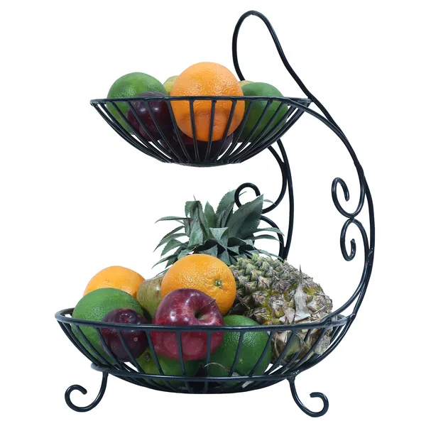 Black_Metal_Wire_2-Tier_Scrollwork_Fruit_Stand