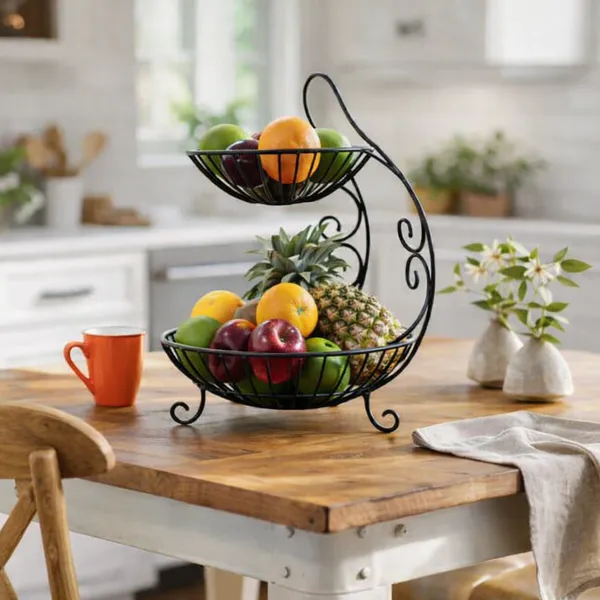 Black_Metal_Wire_2-Tier_Scrollwork_Fruit_Stand
