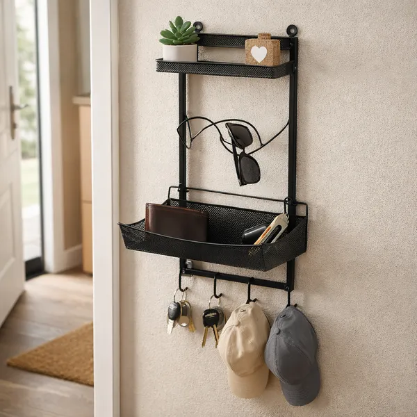 Metal_Wall_Mounted_Bathroom_Storage_Rack_With_Towel_Bar