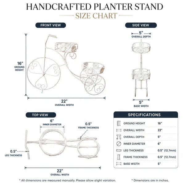 White_Metal_Tricycle_Design_Plant_Stand