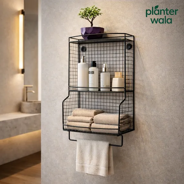 Metal_Wire_Wall_Mounted_Bathroom_Storage_Rack_With_Towel_Bar