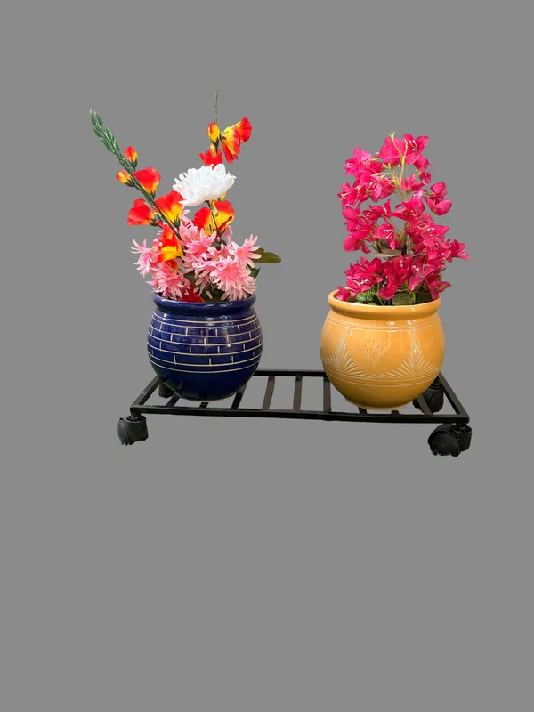 Black_Metal_Rectangular_Wheeled_Plant_Stand