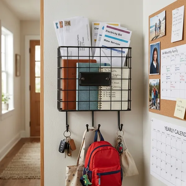 Metal_Wall_Mounted_Mail_Organizer_With_Hooks