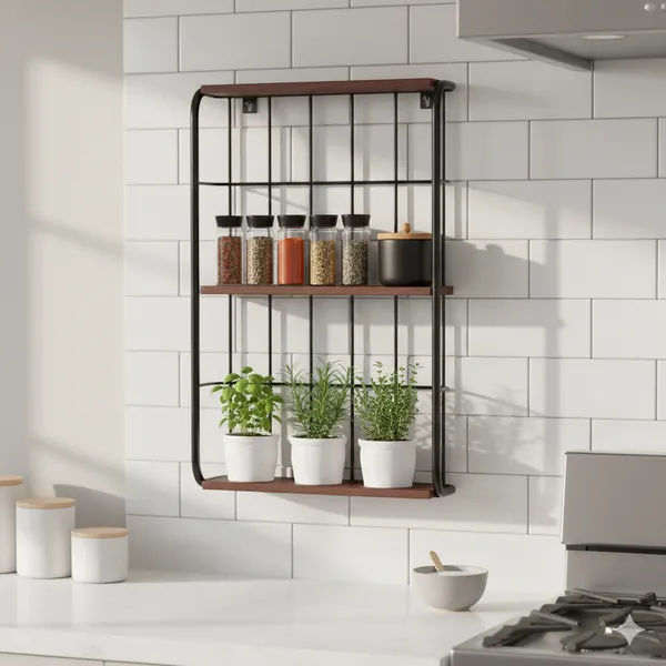 Metal_Wire_Wood_Panel_Wall_Mounted_Shelf