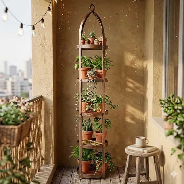 Metal_Arched_Frame_Round_Tiered_Tall_Corner_Shelf_Stand