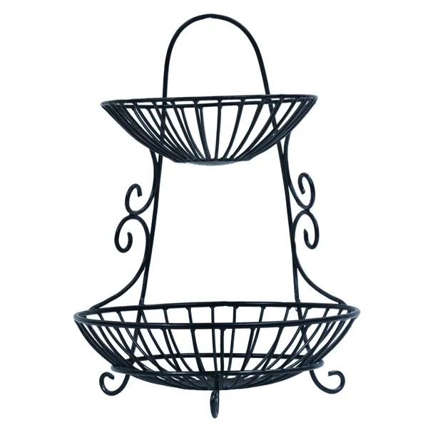 Black_Metal_Wire_2-Tier_Scrollwork_Fruit_Stand