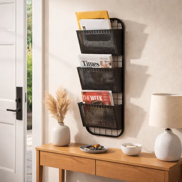 Metal_Three_Tier_Wall_Mounted_Magazine_Rack