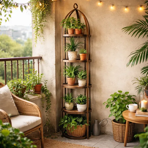Metal_Arched_Frame_Round_Tiered_Tall_Corner_Shelf_Stand
