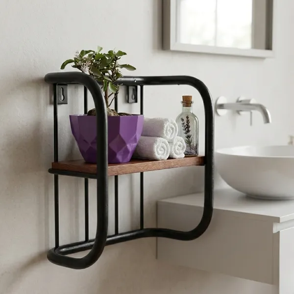 Metal_Wood_Two_Tier_Wall_Mounted_Kitchen_Storage_Shelf