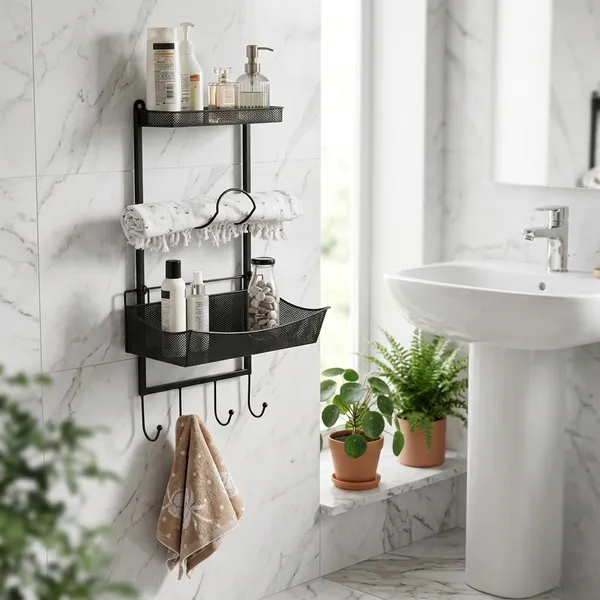 Metal_Wall_Mounted_Bathroom_Storage_Rack_With_Towel_Bar