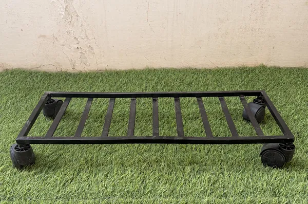 Black_Metal_Rectangular_Wheeled_Plant_Stand