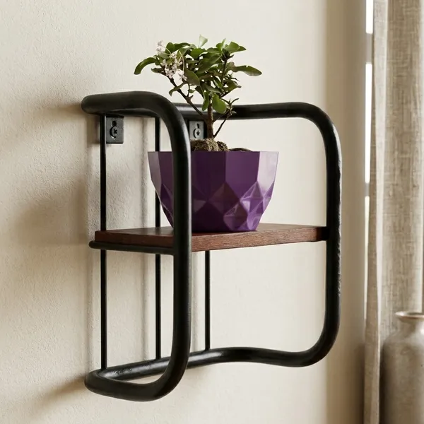 Metal_Wood_Two_Tier_Wall_Mounted_Kitchen_Storage_Shelf